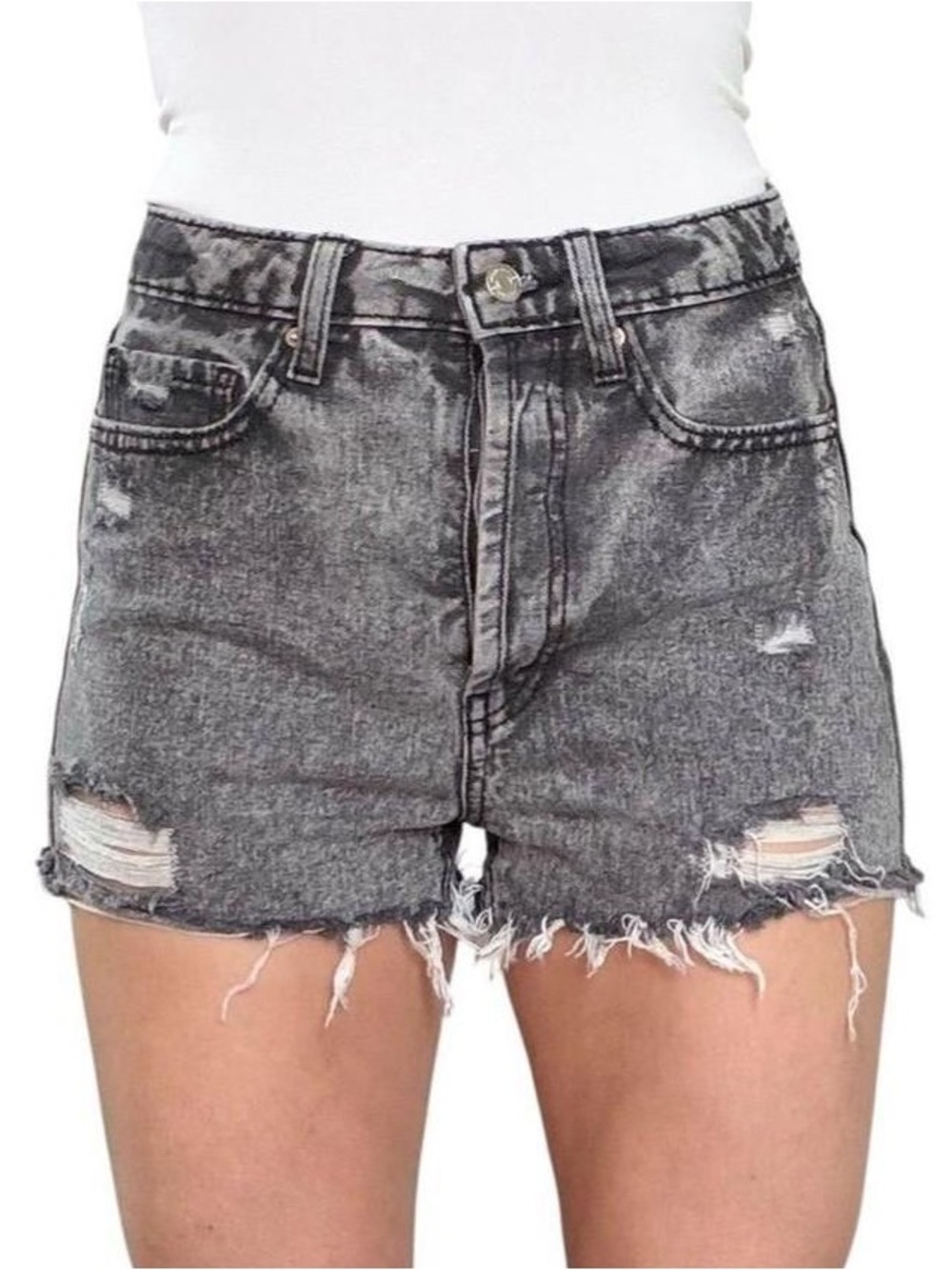 wild fable Distressed Washed Black High-Rise Jean Shorts